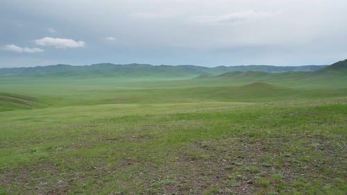 Treeless Vast Meadow in Asia Geography