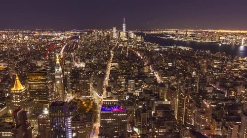 Skyline of Manhattan, New York at Night