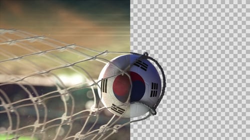 Noite de gol marcando bola de futebol - República da Coreia