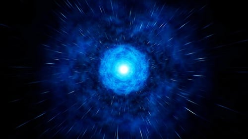 Fly Through Blue Misty Cloud Sky Tunnel Loop 4K