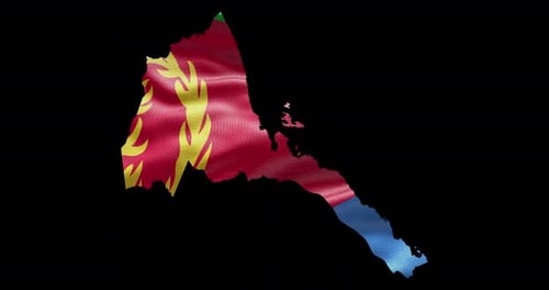 Eritrea Waving Flag Map Animation