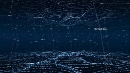 Futuristic Digital Data Waves Network Background Loop