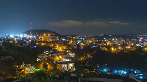4K Time Lapse City Night in Da Lat, VietNam