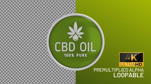 CBD Oil 3D Rotating Badge Loop Animation