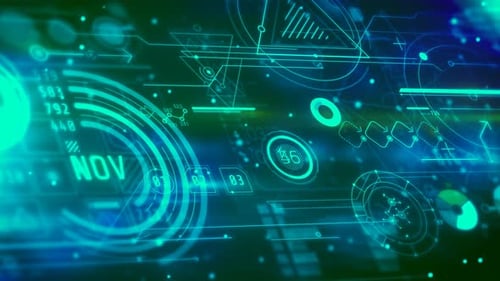 Futuristic Digital Technology HUD Interface Data Display