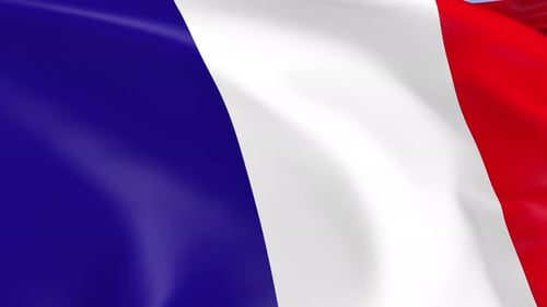 Realistic Waving French Flag Animation for National Events