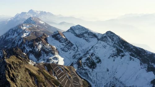 Frosty morning in mountainous valley