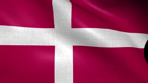 Realistic Waving Denmark Flag Animation