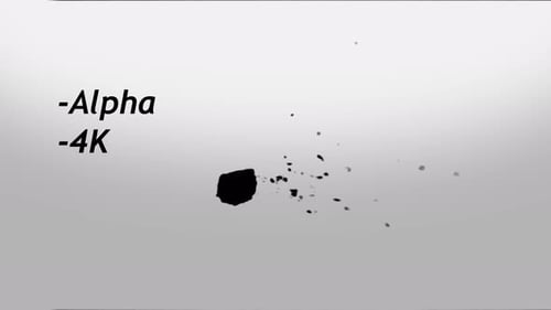 Fluid Black Ink Splatter Alpha Channel Reveal