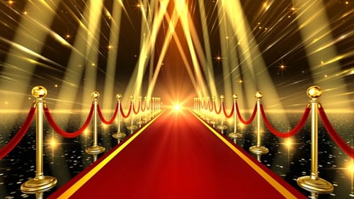 Golden Red Carpet Awards Ceremony Stage Background Loop