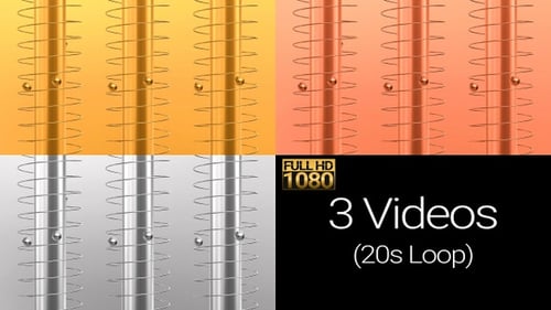 Abstract 3D Looping Spheres on Spirals Motion Graphics Pack