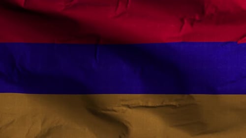 Realistic Waving Flag of Armenia Animated Loop
