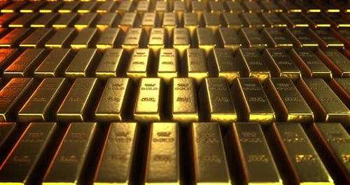 Animated Gold Bars Financial Background Loop