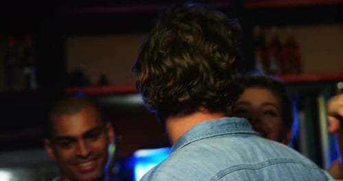 Friends Celebrate Together at Lively Urban Bar