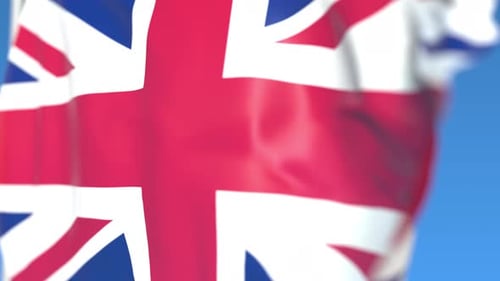 Realistic Waving United Kingdom Flag Motion Background