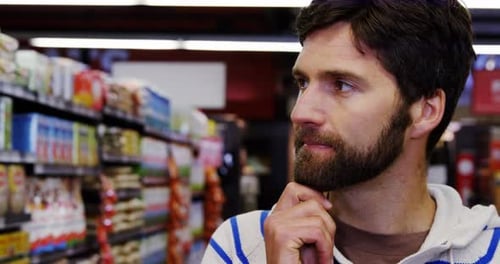 Man shopping in grocery section