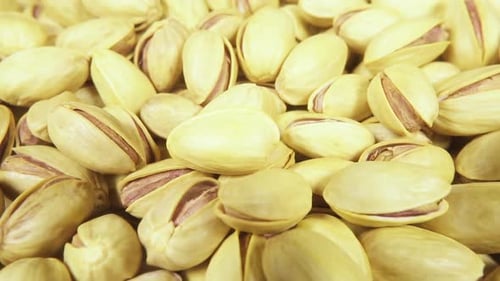 Pile of Delicious Pistachios, Close Up Food Footage