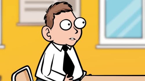 Animated Business Man Eye Movement Looking Around