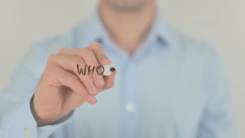 Who is Your Audience, Man Writing on Transparent Screen