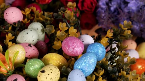 Sparkling Easter Eggs with Bright Floral Decoration
