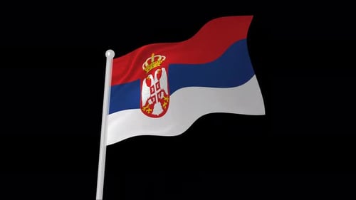 Serbia Flag Waving Seamless Loop Animation