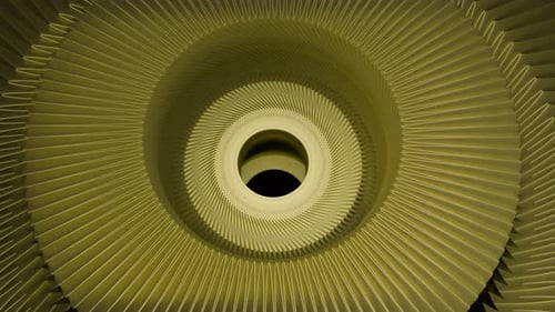 Bewegende 3D-Animation mit hypnotischen Kreisen und Illusion