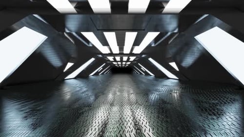 3D rendered visualisation of a dark science fiction interior