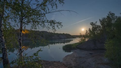 night on the lake, timelapse