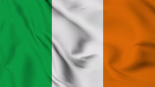 Realistic Animated Waving Flag of Ireland