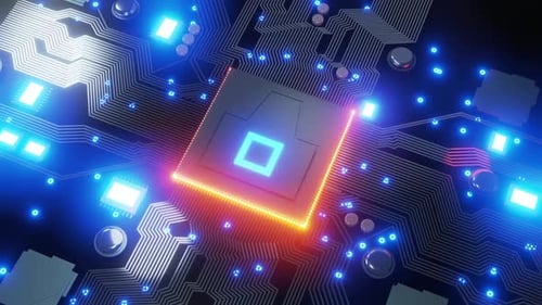 Eine CPU auf einem Computerchipsatz oder Mainboard