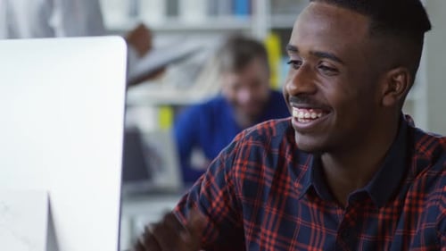 Young Man Communicating Online