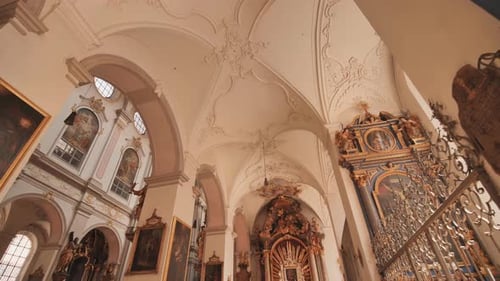 Interior of St Peter's Church a Roman Catholic Church in the Inner City of Munich Germany