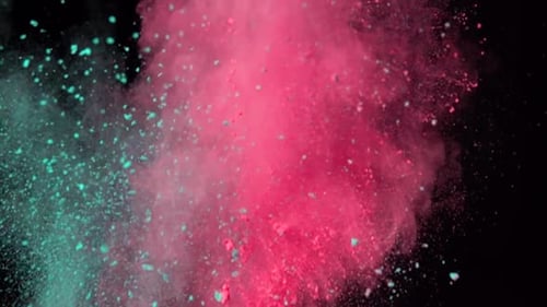 Colorful Powder Explosion in Slow Motion