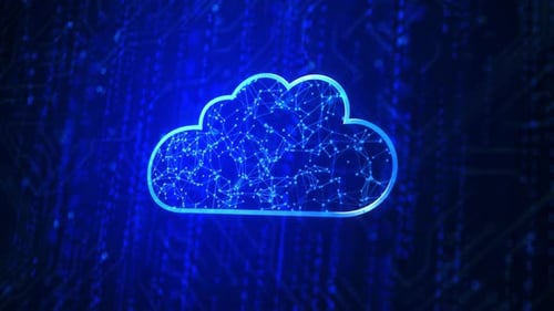 Cloud-Computing-Technologie Netzwerk Polygon Punkt verbundene Linie. Konzept des Cloud-Servers,