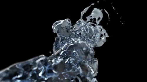 Dynamic Liquid Water Splash Reveal Transition with Alpha Channel
