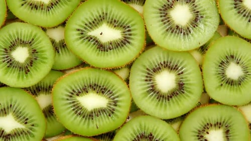 Kiwi Slices, Fresh and Vibrant Macro Shot