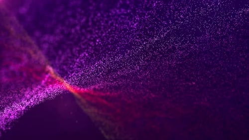 Abstract Flowing Pink Purple Particle Wave Background