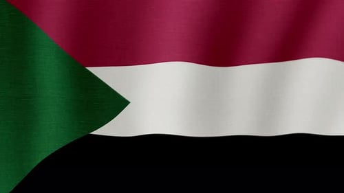 Waving Flag of Sudan Seamless Loop Animation
