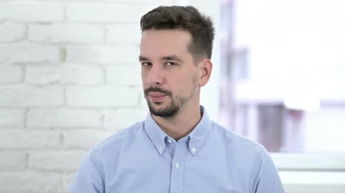 Young Adult Man Portrait Close Up
