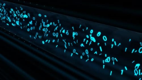 Binary Data Flows in Encrypted VPN Network Tunnel Information Tube - 1080p