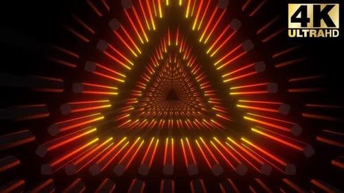 4k Triangular Neon Tunnels Pack