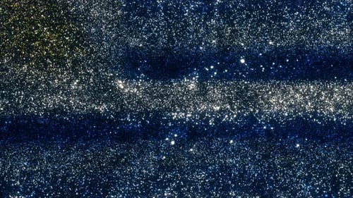 Shimmering Blue Gold Glitter Particles Background Loop