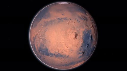 Seamless Loop of Rotating 3D Mars Planet