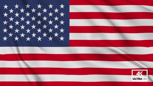 Realistic Waving United States Flag Seamless Loop