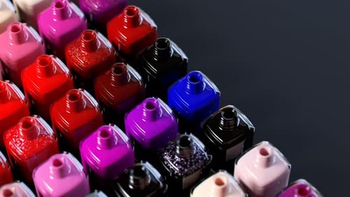 Colorful Nail Polish Bottles Animation for Beauty and Fashion Content