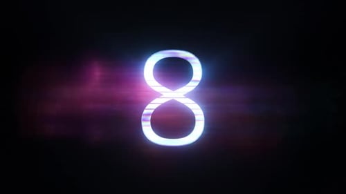 Countdown Timer From 10 to 0 with Lens Flares