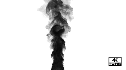Fluid Black Smoke Rising Alpha Channel