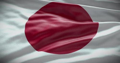 Waving Flag of Japan Seamless Loop Background