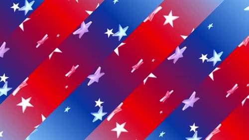 Patriotic Red White Blue Stars Background Loop