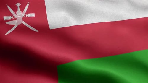 Oman National Flag Waving Seamlessly